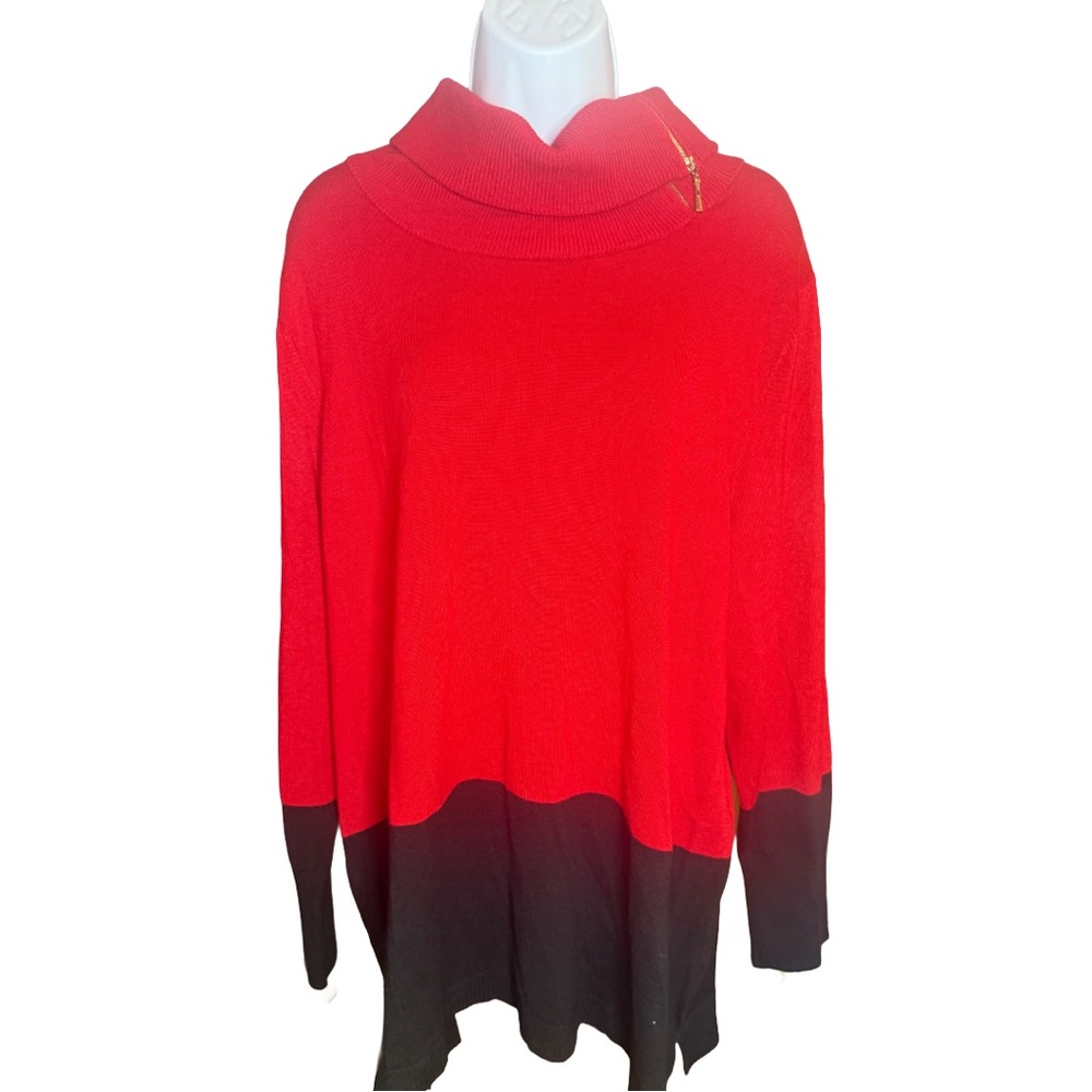 Jos. A. Bank Red and Black Cowl Neck Sweater